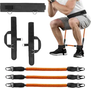 Vertical Jump Trainer Equipment Leg Bounce Trainer Device Speed and Agility Resistance Bands with Ankle Straps & Belt Leg Extension Machine for Boxing Basketball Football Tennis Fencing Training