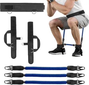 Vertical Jump Trainer Equipment Leg Bounce Trainer Device Speed and Agility Resistance Bands with Ankle Straps & Belt Leg Extension Machine for Boxing Basketball Football Tennis Fencing Training