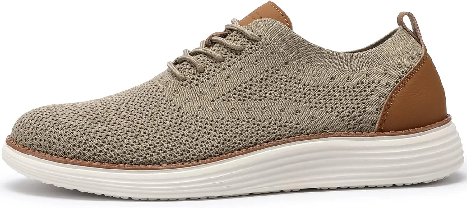 VILOCY Men's Casual Dress Sneakers Oxfords Business Mesh Breathable Walking Shoes Tennis Comfortable