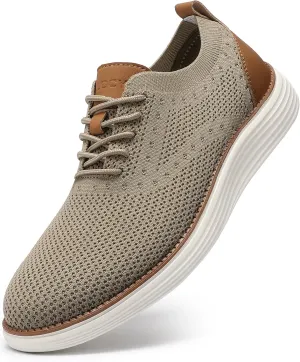 VILOCY Men's Casual Dress Sneakers Oxfords Business Mesh Breathable Walking Shoes Tennis Comfortable