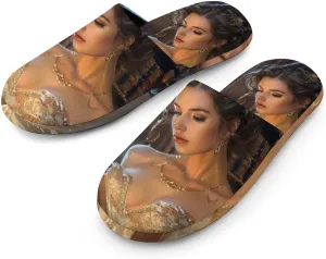 Vintage Victorian Woman Reading Women's Slippers Cute Warm House Shoes Home Slippers Spa Slippers Cotton Slippers