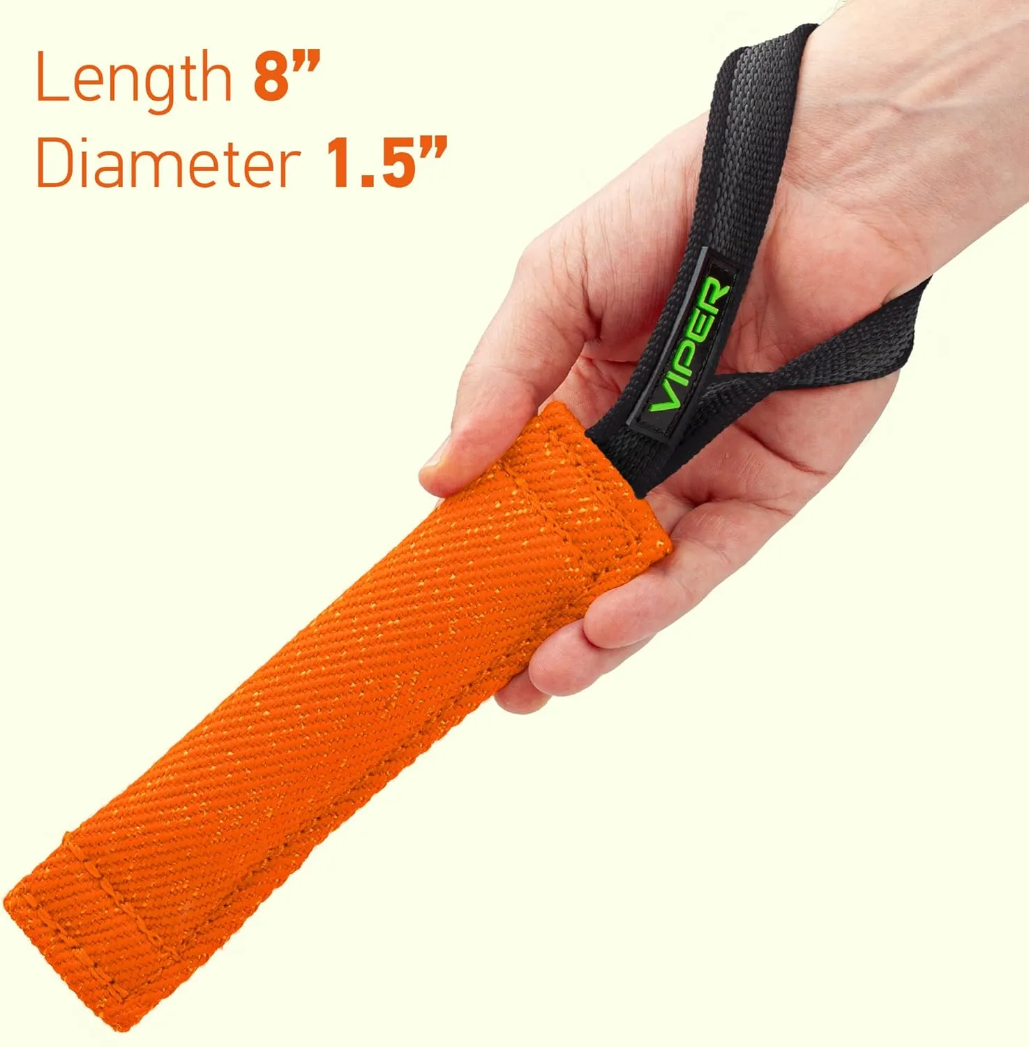 Viper Heavy Duty French Linen Dog Bite Tug Toy - K9 Trainer, Tough and Durable for Dogs Shutzhund IPO K-9 - Orange - 16in L x 2.5in W