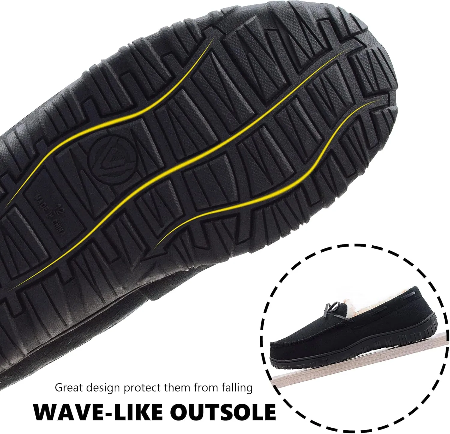 VLLy Mens Slippers Moccasins with Plush Lined Cozy House Bedroom Shoes for Men