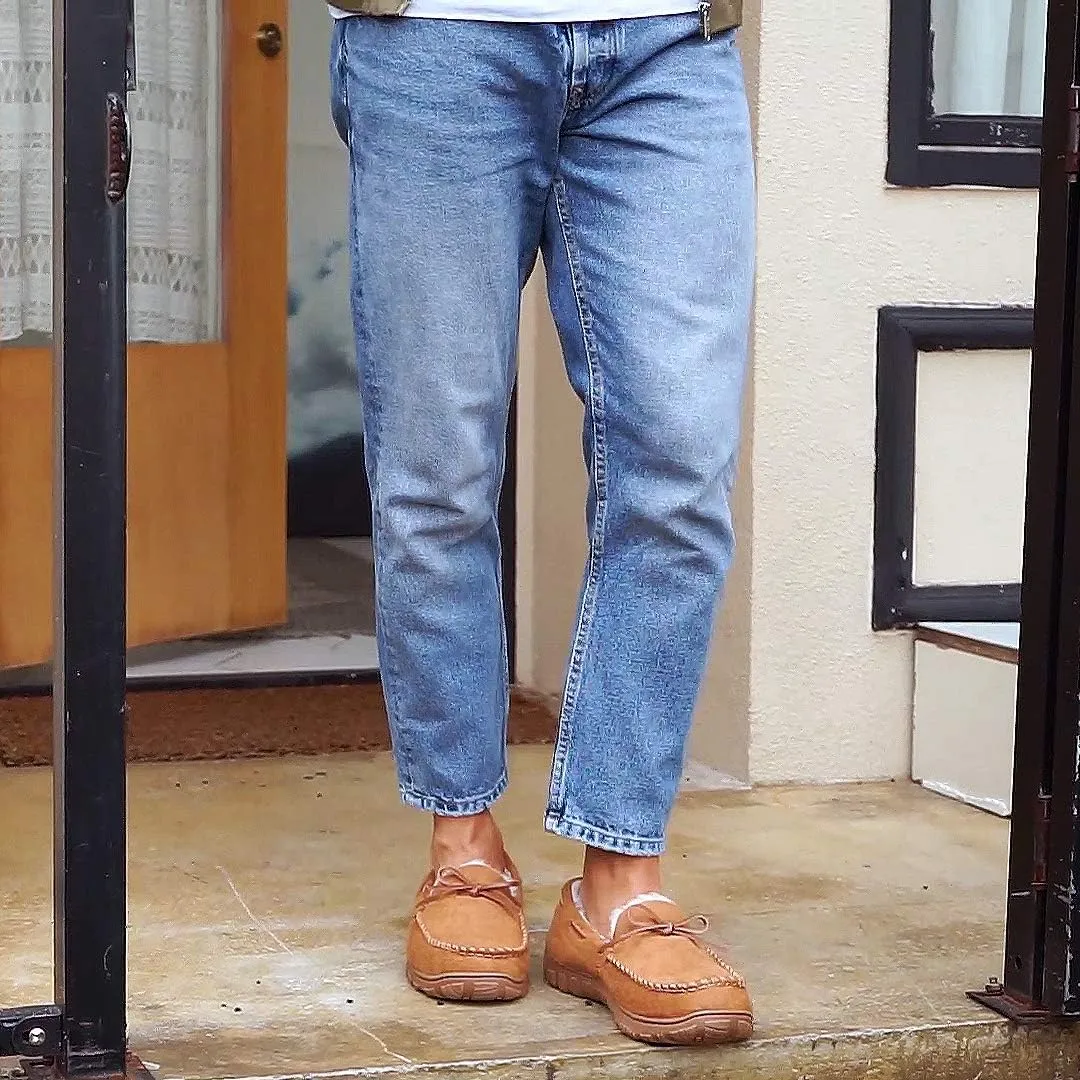 VLLy Mens Slippers Moccasins with Plush Lined Cozy House Bedroom Shoes for Men