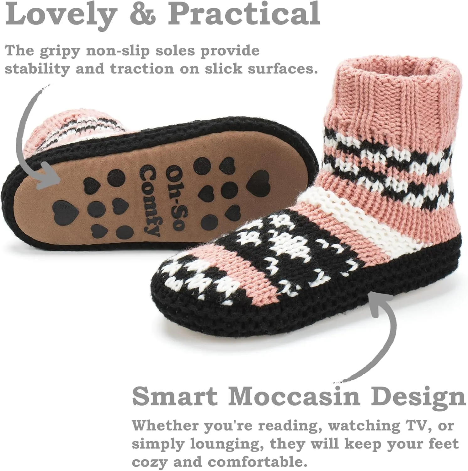 Warm Slipper Socks for Women, Winter Fuzzy House Shoes Indoor, Cozy Christmas Gifts Unique