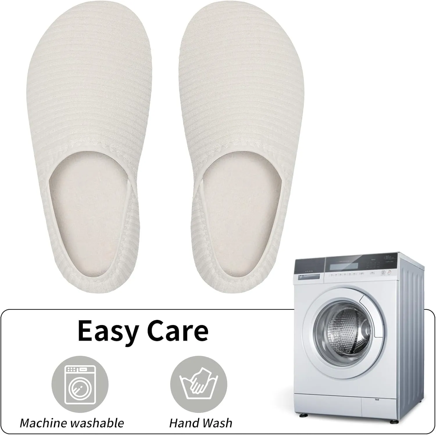 WateLves Womens & Mens Lightweight Cozy Faux Furry House Slippers - Rubber Sole Slip On Sock Shoes - Foldable Travel Slippers - Indoor & Outdoor