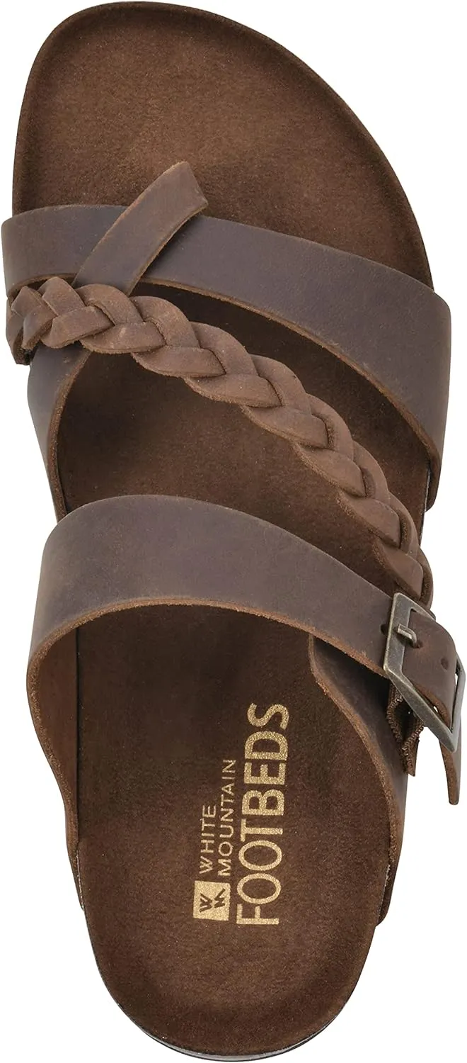 WHITE MOUNTAIN Women's Hazy Braided Signature Comfort-Molded Footbed Sandal