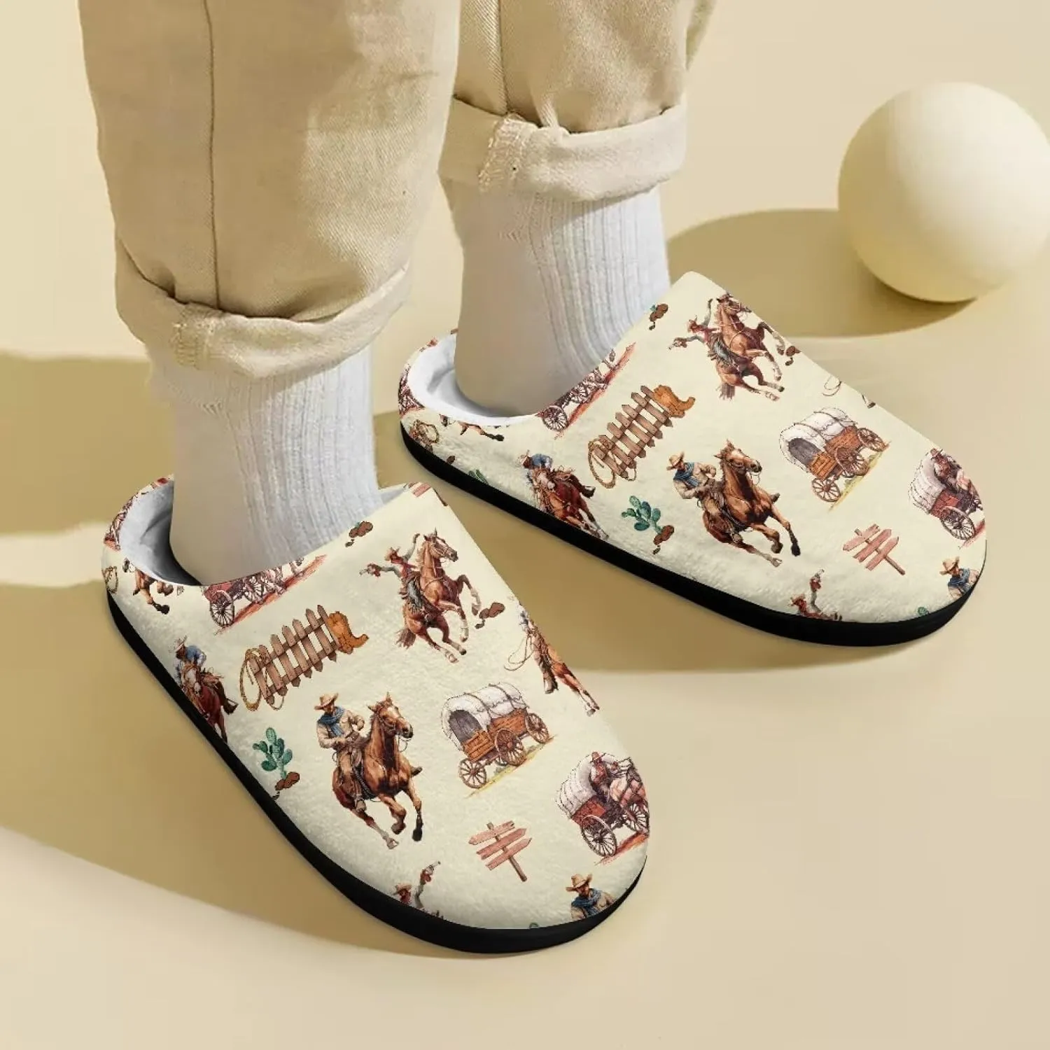 Winter Fluffy Slippers for Girls and Boys, Comfy Warm Scuff Slippers for Walking, Slip On Closed Toe Shoes for Home
