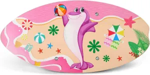 WODI Wooden Balance Board - Wobble Board for Kids Boys and Girls Gifts for 3 4 5 6 7 8 Body Balance Training, Natural Wood Rocker Board Open-Ended Learning Toy for Outdoor Activities Classroom | Pink