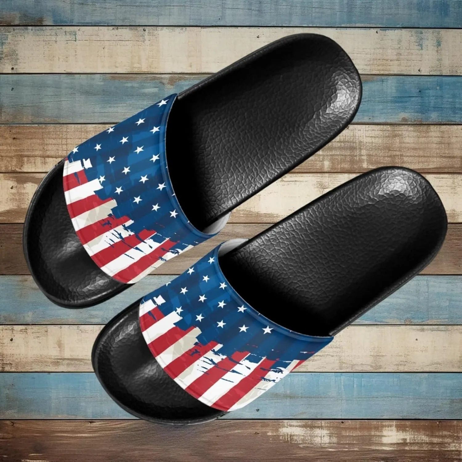 Women Casual Non-slip Slide Sandals, Open Toe House Sole Slipper Comfy Flat Slides Slipper for Bathroom Beach