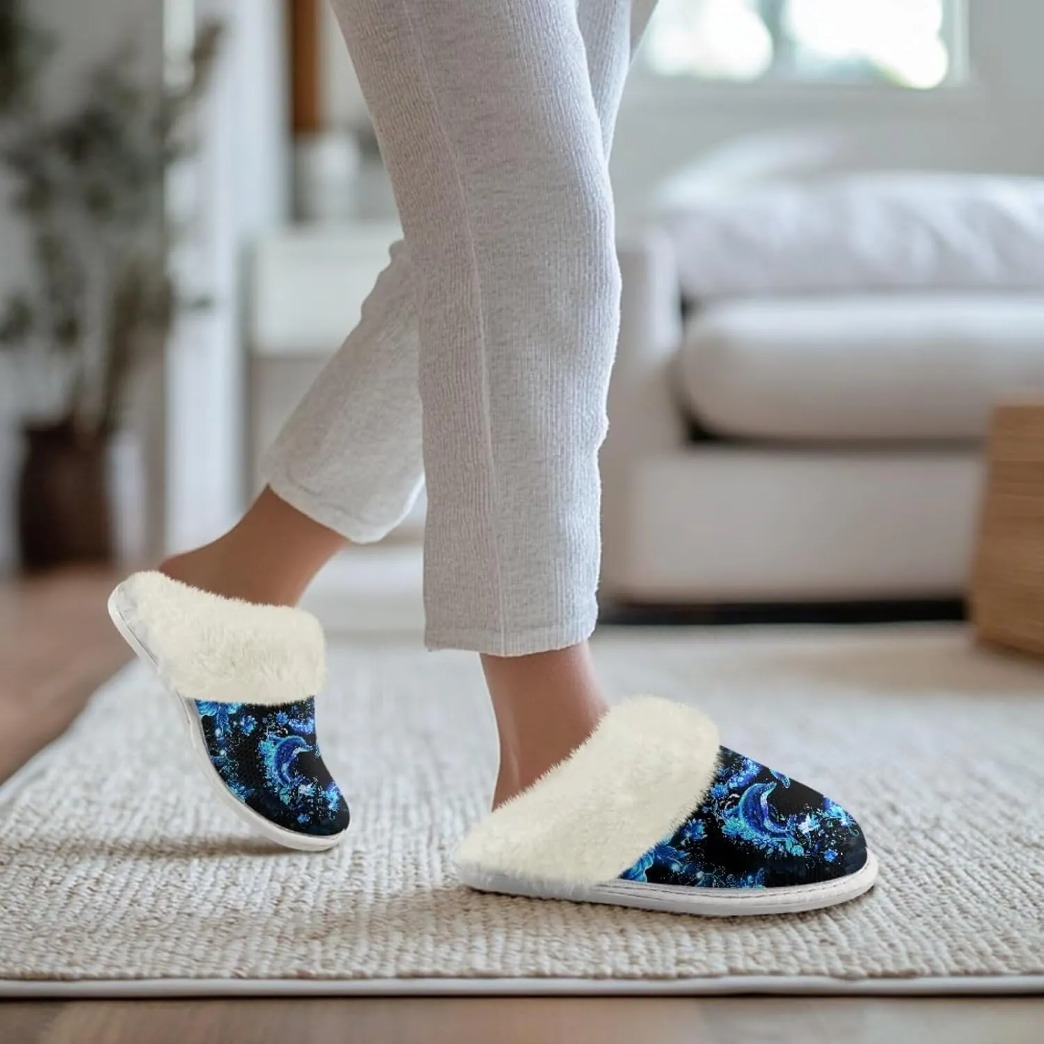 Women Men Slipper Fuzzy Slippers Lightweight House Slipper Non-slip Casual Slippers Indoor Shoes