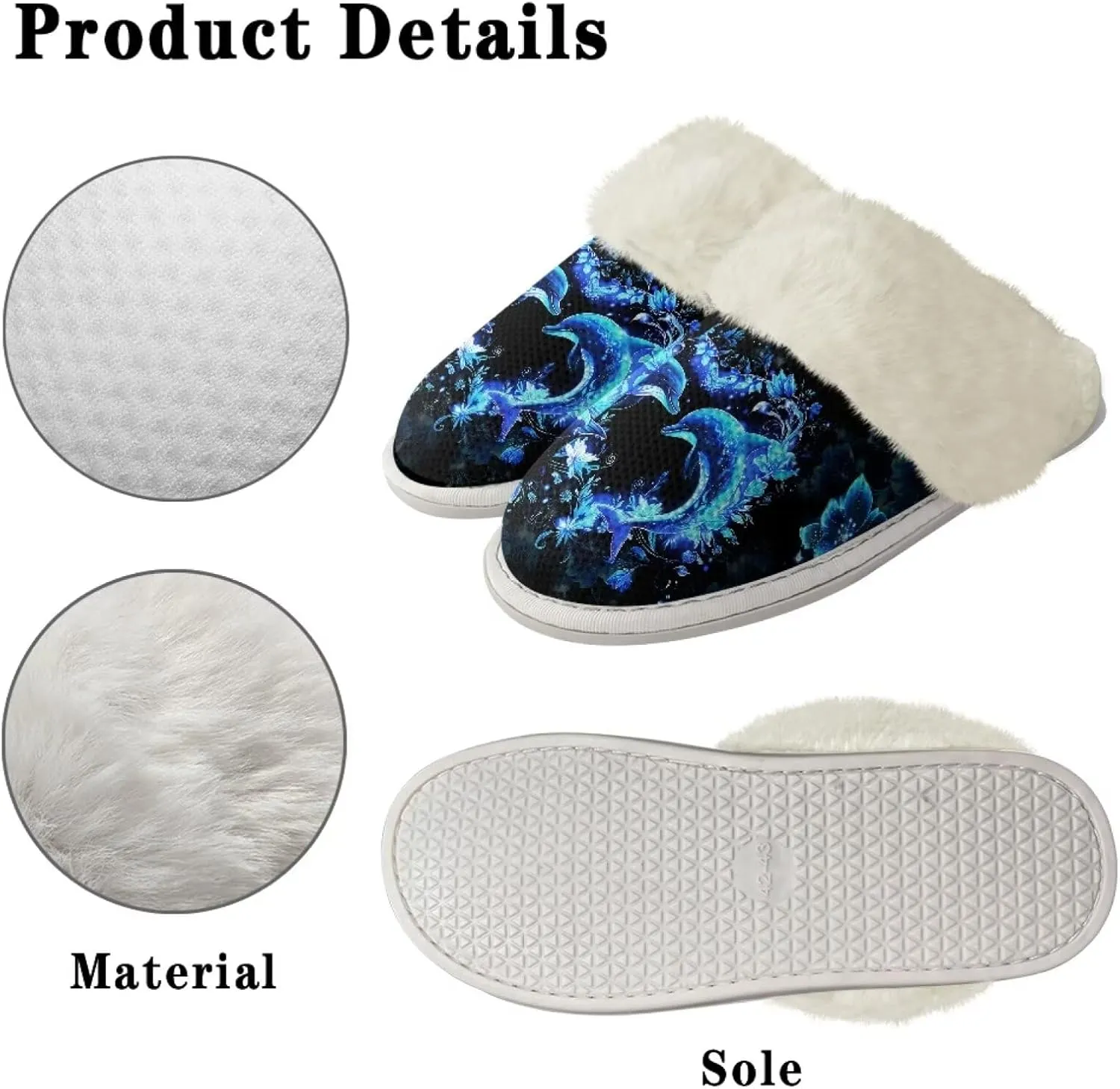 Women Men Slipper Fuzzy Slippers Lightweight House Slipper Non-slip Casual Slippers Indoor Shoes