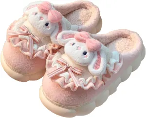 Womens Animal Cozy Indoor Plush Slippers Puppy Non Slip Warm Cozy Fluffy Kawaii Fuzzy Home Slipper