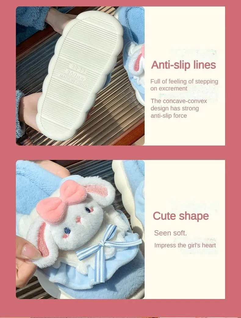 Womens Animal Cozy Indoor Plush Slippers Puppy Non Slip Warm Cozy Fluffy Kawaii Fuzzy Home Slipper