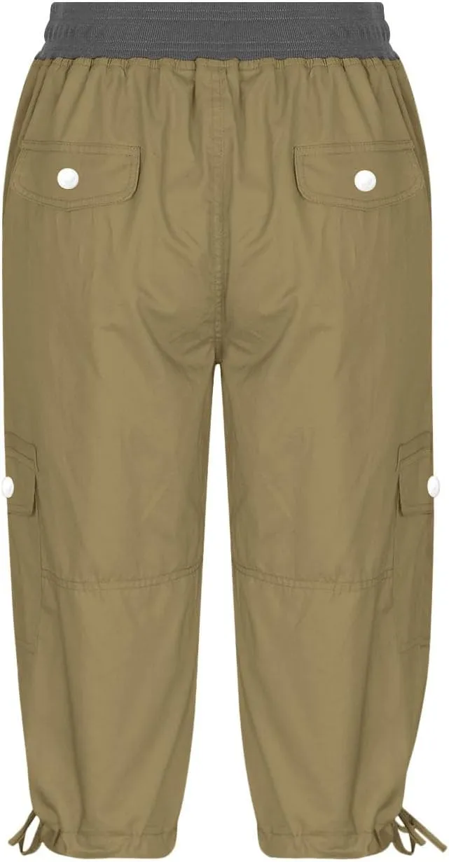 Women's Cargo Shorts Summer 2025 Dressy Capris Casual Elastic Casual Hiking Cargo Shorts Trendy Outdoor Outfits
