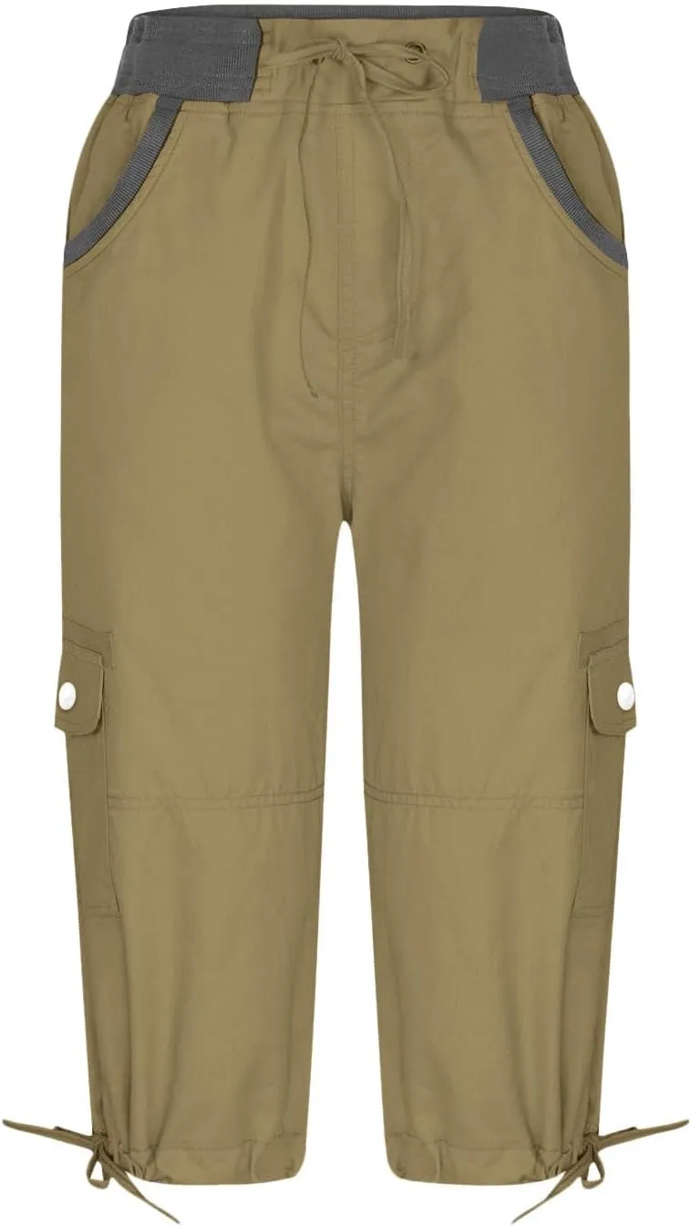 Women's Cargo Shorts Summer 2025 Dressy Capris Casual Elastic Casual Hiking Cargo Shorts Trendy Outdoor Outfits