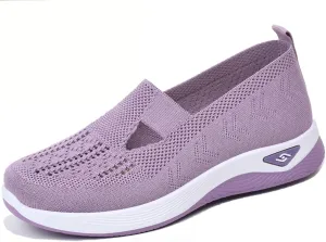 Women's Comfortable Breathable Knitted Sneakers, Zapatos Ortopédicos para Mujer, Woven Cut-Out Arch Support Sneakers Flat Shoes