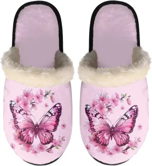 Womens Fuzzy Slippers Indoor Cozy Winter Holiday House Shoes