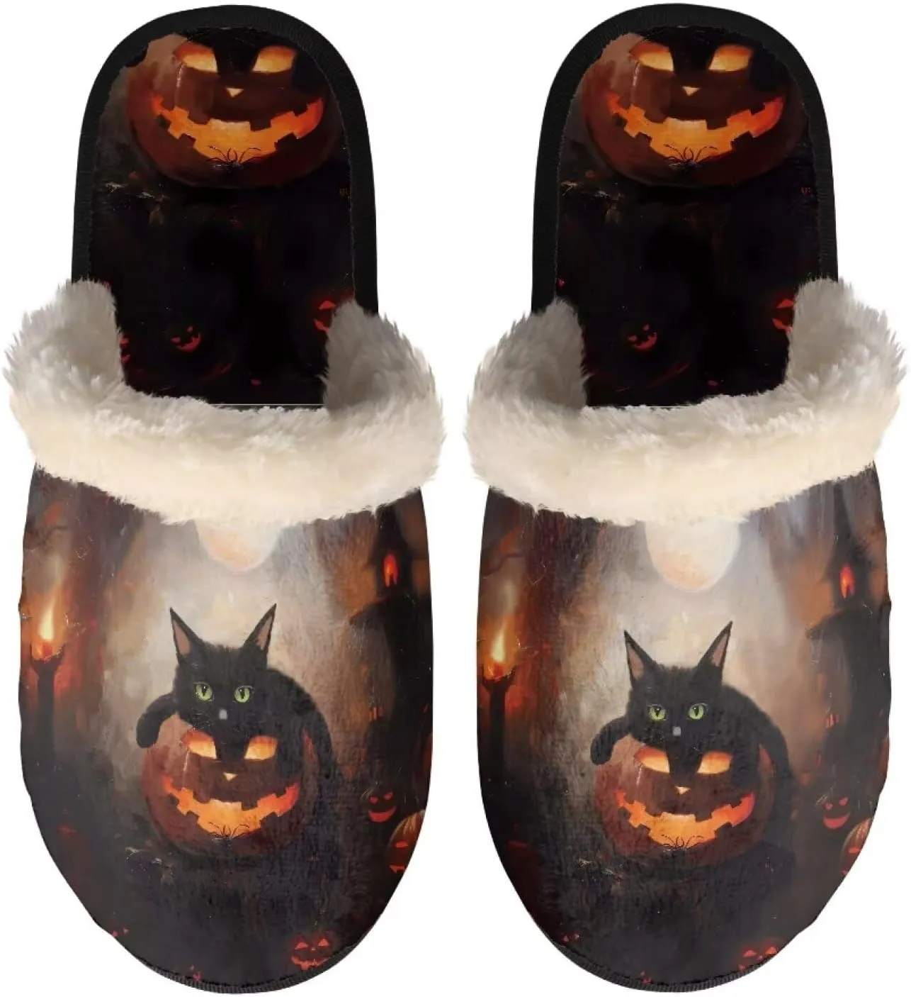 Womens Fuzzy Slippers Indoor Cozy Winter Holiday House Shoes