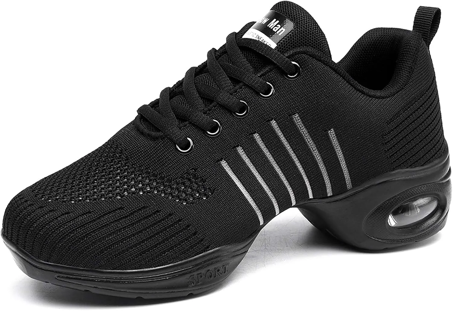 Women's Jazz Shoes Lace-up Sneakers - Breathable Air Cushion Lady Split Sole Athletic Walking Dance Shoes Platform