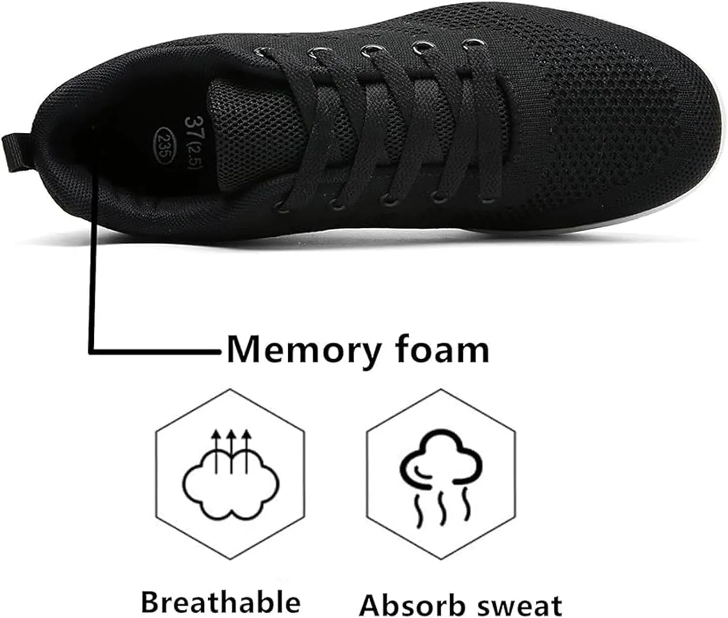 Women's Lace Up Wedge Inner Heightening Walking Shoe Breathable Fashion Sneakers Lightweight Non Slip Workout Shoes