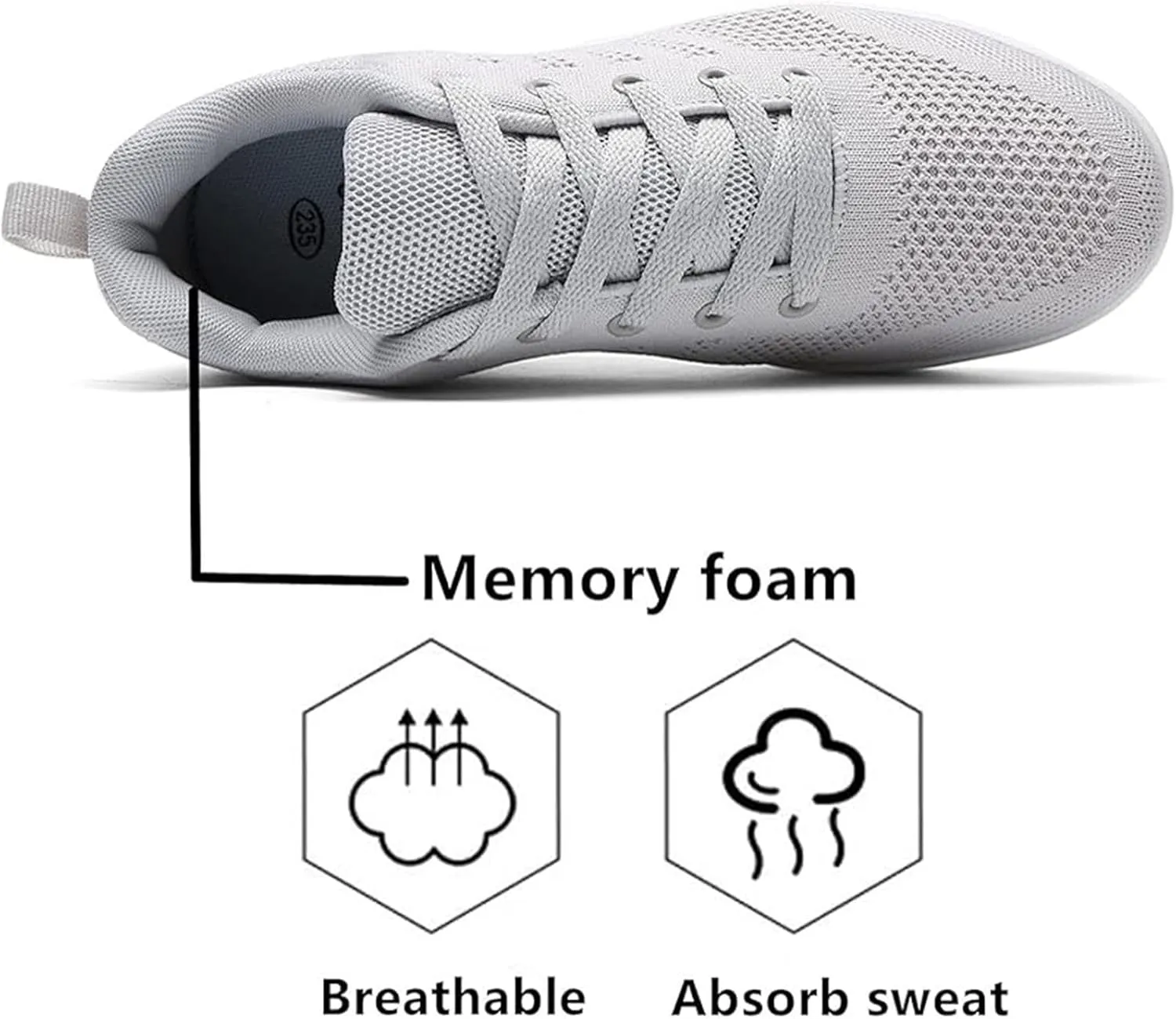 Women's Lace Up Wedge Inner Heightening Walking Shoe Breathable Fashion Sneakers Lightweight Non Slip Workout Shoes