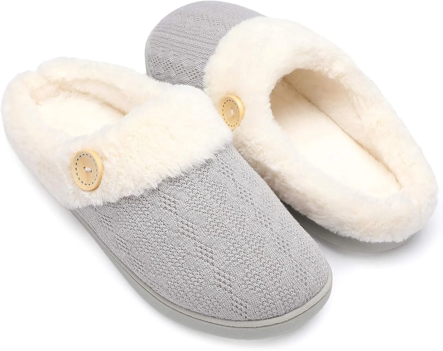 Womens Slipper Comfy Memory Foam House Slippers Warm Plush Bedroom Shoes with Faux Fur Lining Indoor Outdoor Slippers
