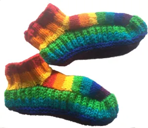 Women's Tibetan House Slipper Socks Hand Knitted Fleece Lined