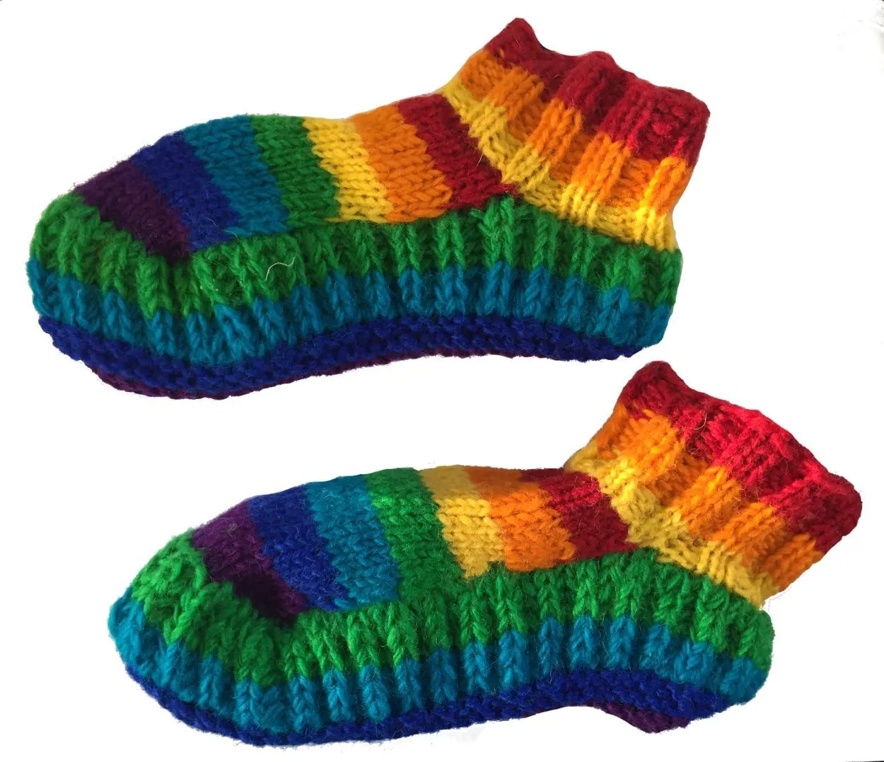 Women's Tibetan House Slipper Socks Hand Knitted Fleece Lined