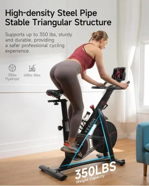 Yesoul Black Exercise Bike for Home&Vibration Plate Exercise Machine Power Plate Vibration Platform Indoor Cycling Bike for Home Gym Electric Stationary Bike