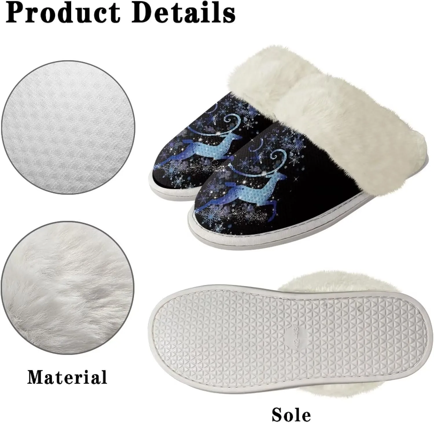 YEXIATODO Plush House Shoes Women Slippers Indoor Slipper for Winter Fuzzy Slippers for Men Unisex