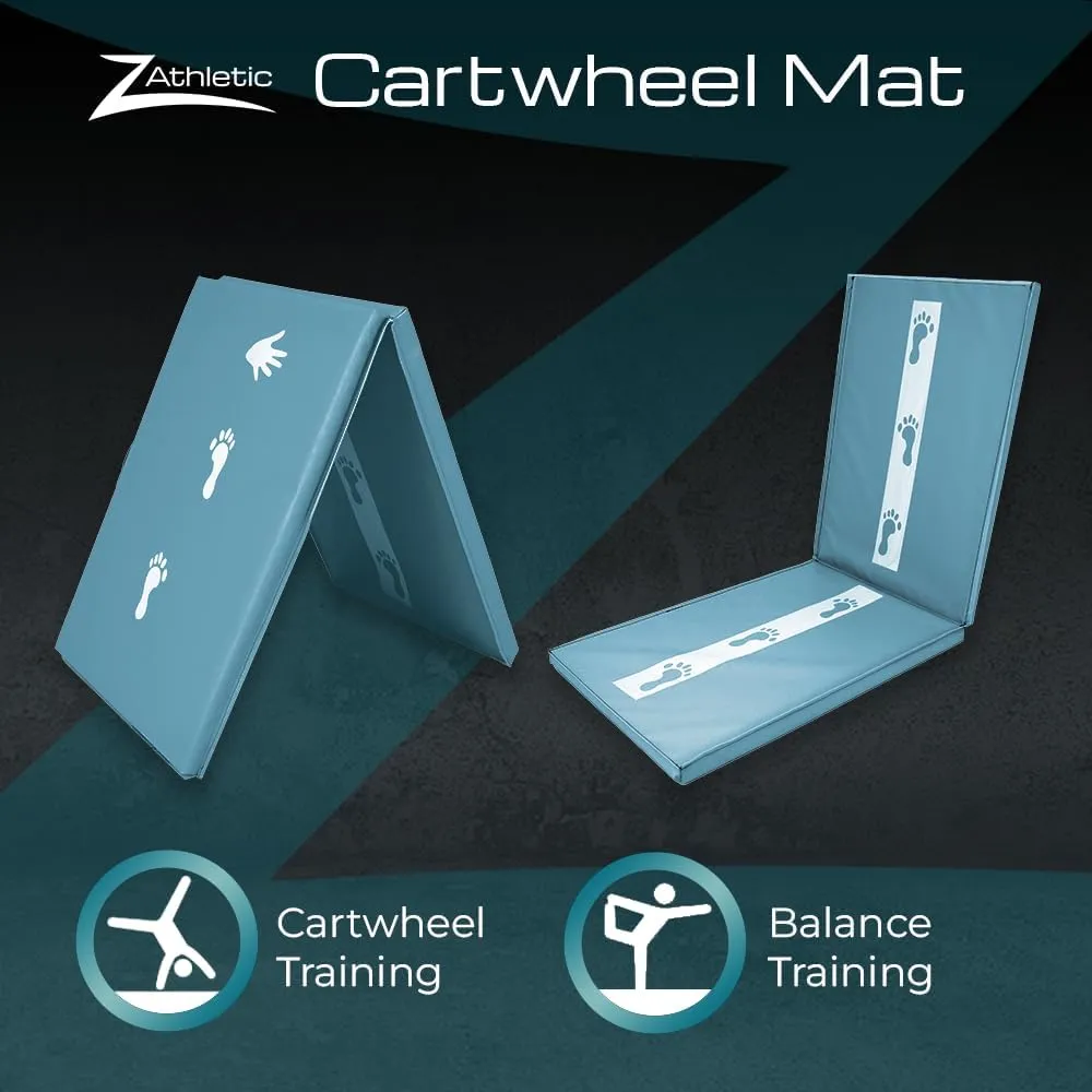 Z Athletic Kids Balance Beam and Cartwheel Trainer Folding Mat for Gymnastics and Tumbling