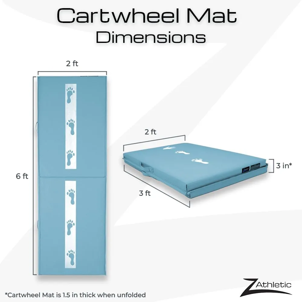 Z Athletic Kids Balance Beam and Cartwheel Trainer Folding Mat for Gymnastics and Tumbling