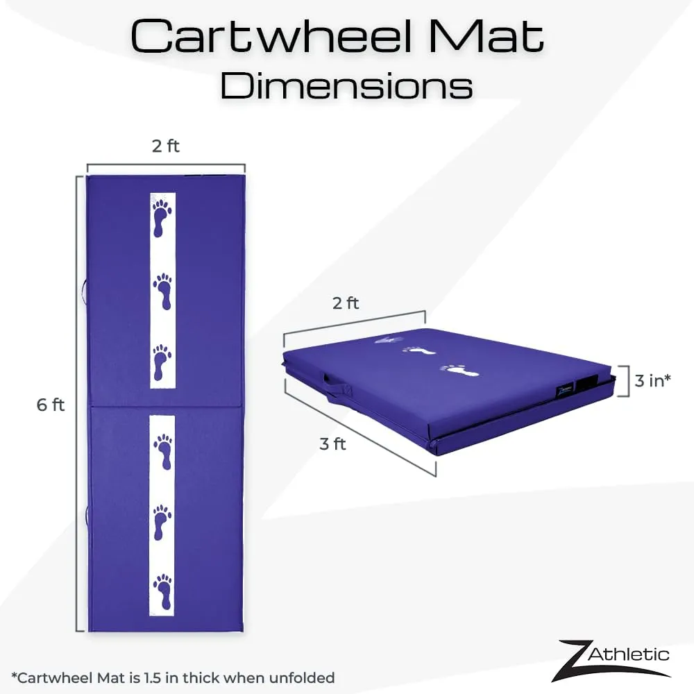 Z Athletic Kids Balance Beam and Cartwheel Trainer Folding Mat for Gymnastics and Tumbling
