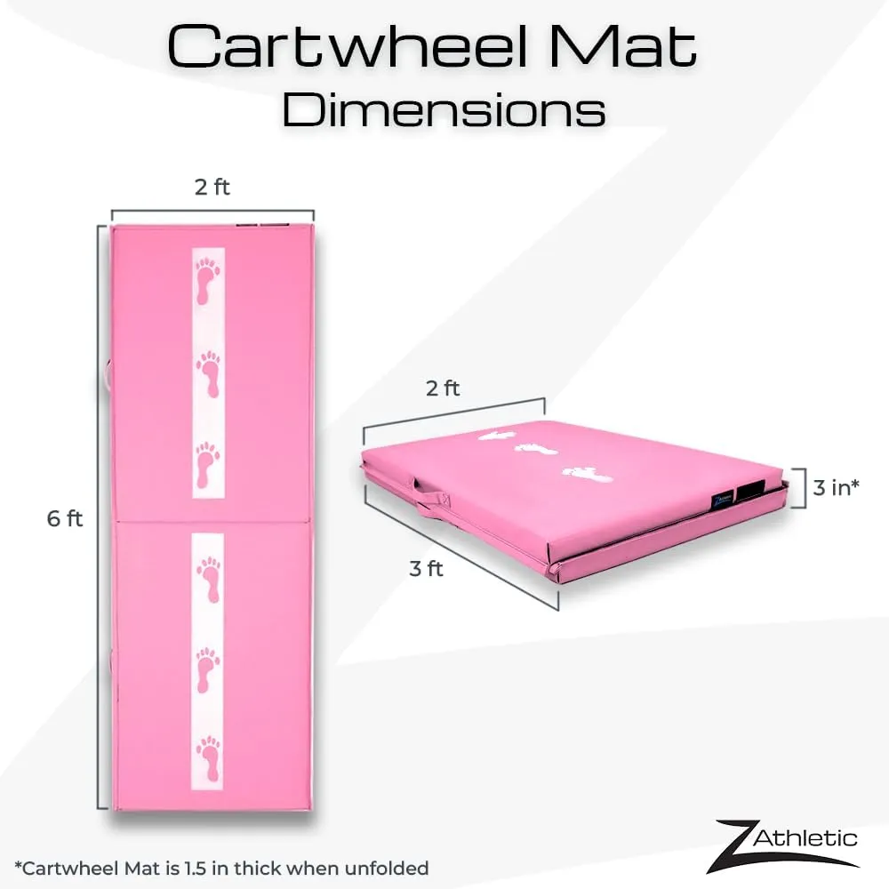 Z Athletic Kids Balance Beam and Cartwheel Trainer Folding Mat for Gymnastics and Tumbling