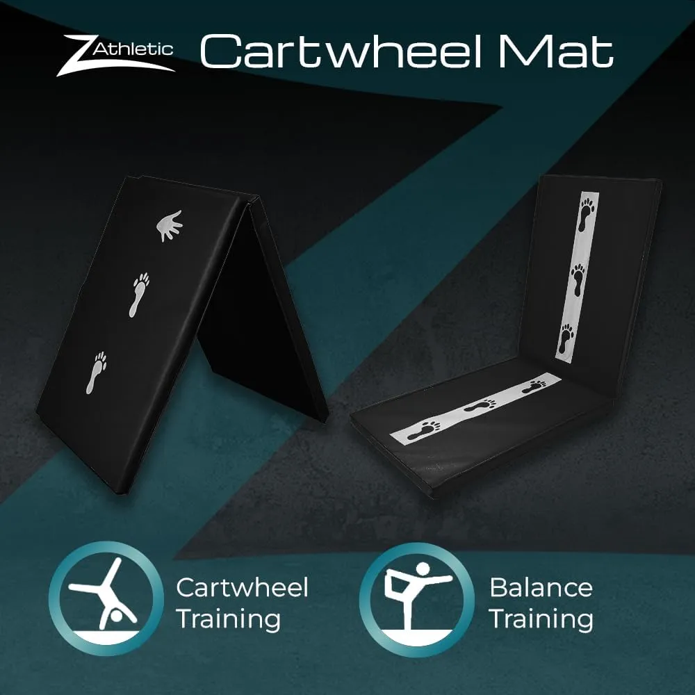 Z Athletic Kids Balance Beam and Cartwheel Trainer Folding Mat for Gymnastics and Tumbling