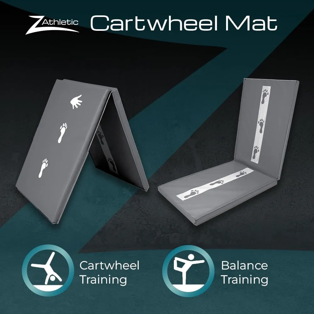 Z Athletic Kids Balance Beam and Cartwheel Trainer Folding Mat for Gymnastics and Tumbling