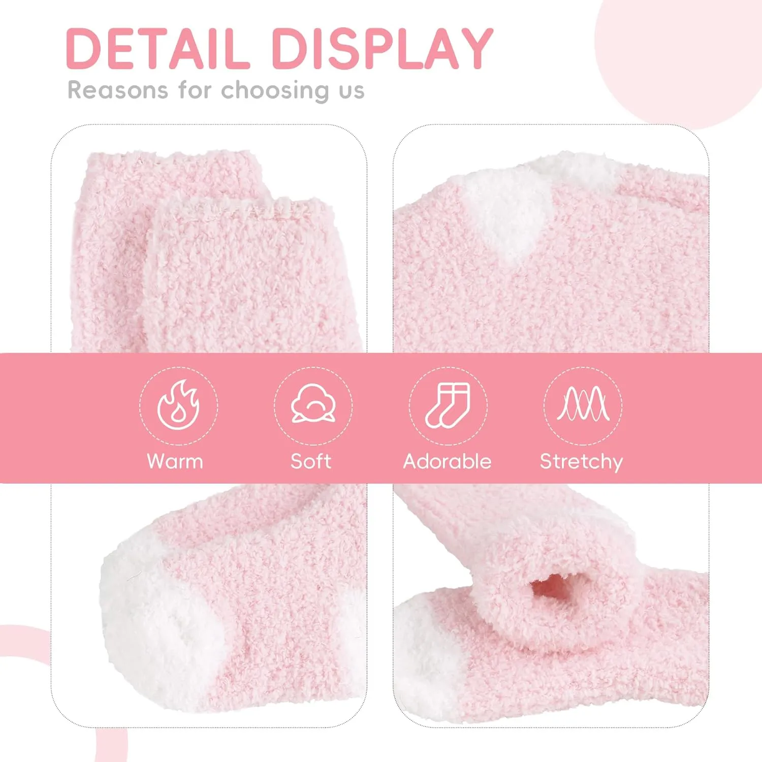 Zando Toddler Fuzzy Socks Baby Soft Slipper Socks for Kids Winter Socks Comfy Fluffy Socks for Girls Christmas Socks