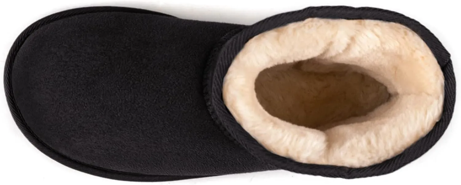 Zizor Women's Cozy Short Bootie Slippers, Winter Warm Hard Bottom House Shoes with Fuzzy Lining