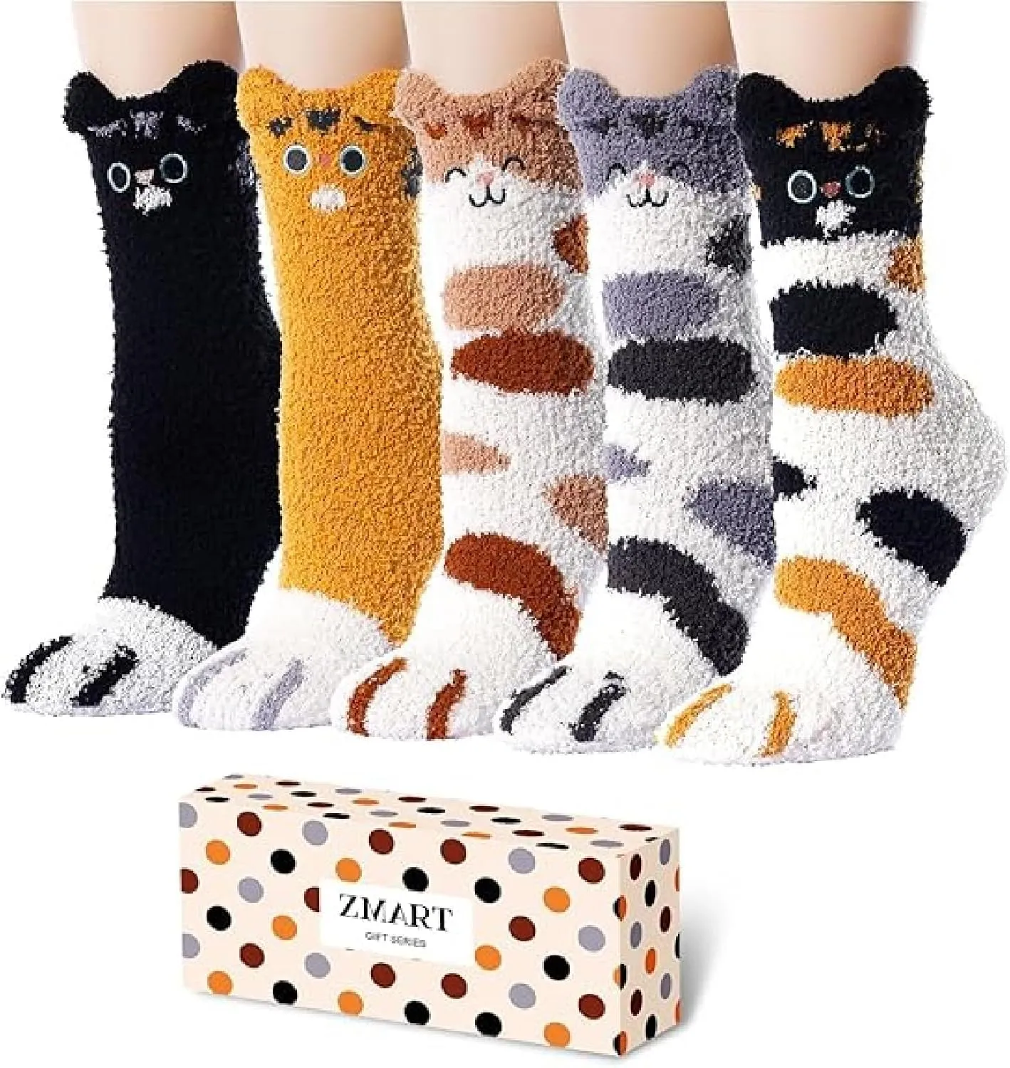 Zmart Super Soft Fluffy Plush Slipper Socks, Fuzzy Animal Socks Cozy Gifts Socks For Women Girls