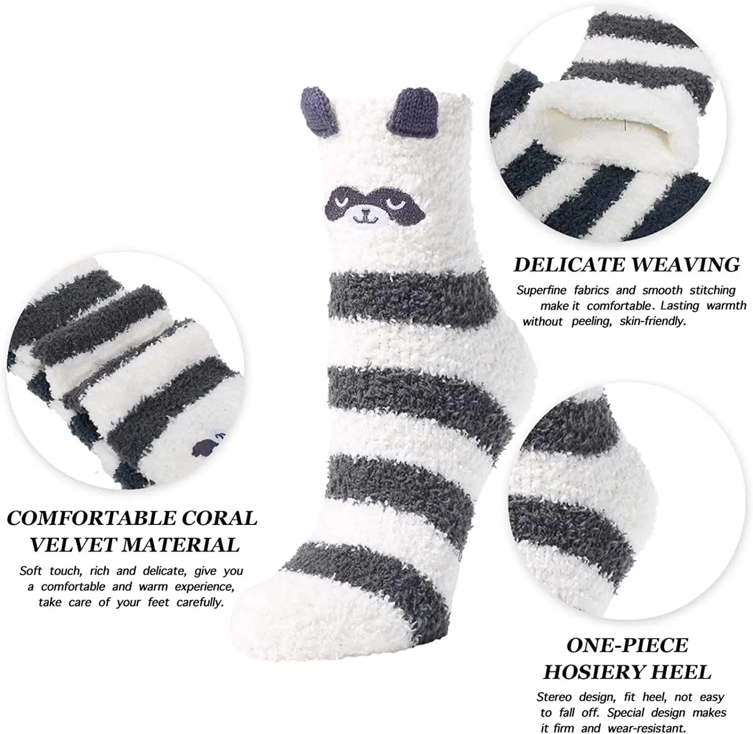 Zmart Super Soft Fluffy Plush Slipper Socks, Fuzzy Animal Socks Cozy Gifts Socks For Women Girls