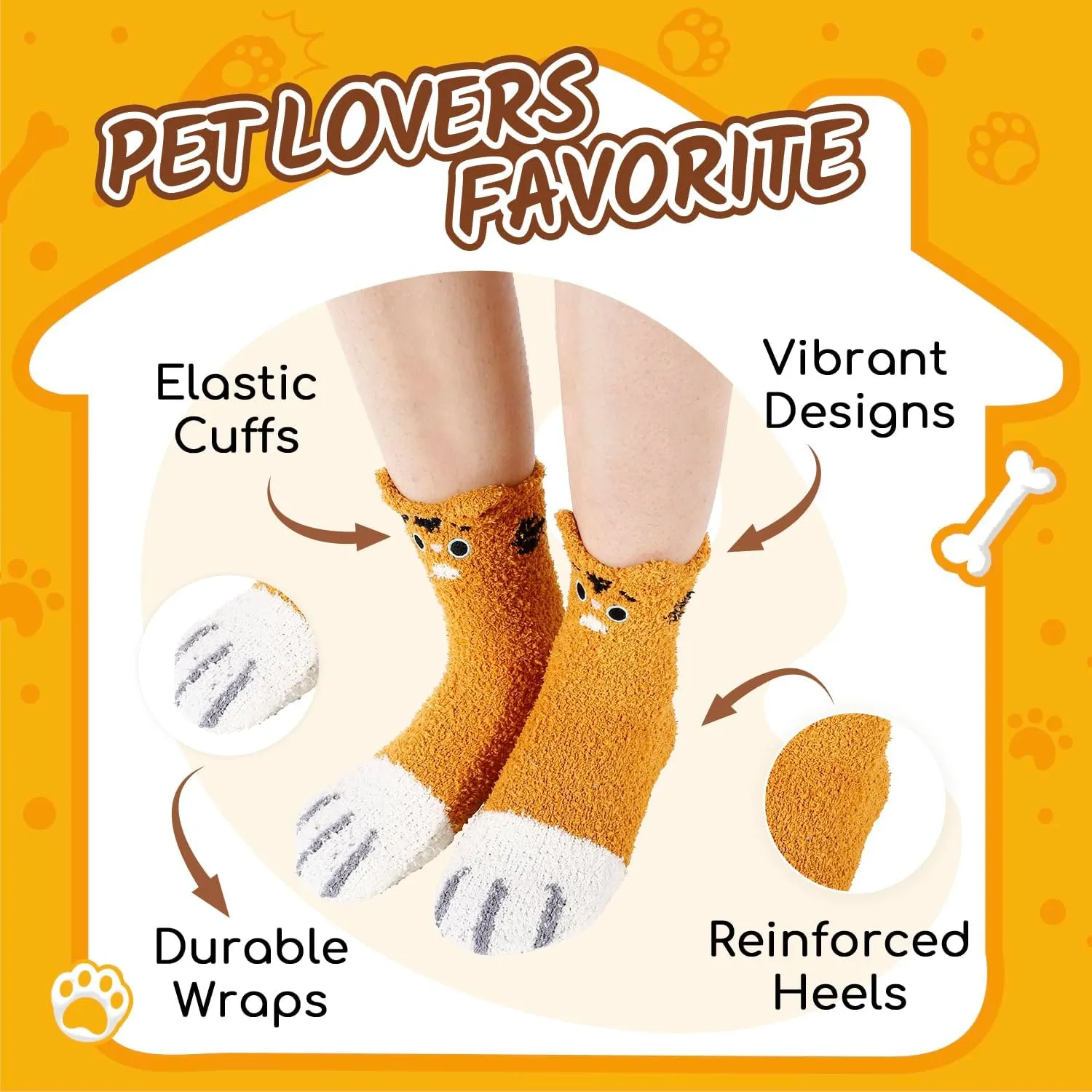 Zmart Super Soft Fluffy Plush Slipper Socks, Fuzzy Animal Socks Cozy Gifts Socks For Women Girls