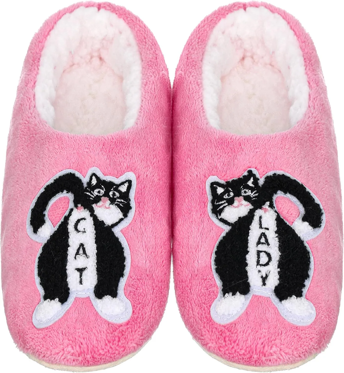 ZYZX Cat Slipper Socks for Women Winter Cozy Soft Warm Funny Cute Slippers Non Slip Sherpa Lining Indoor Fuzzy Socks with Grippers Gifts Slippers