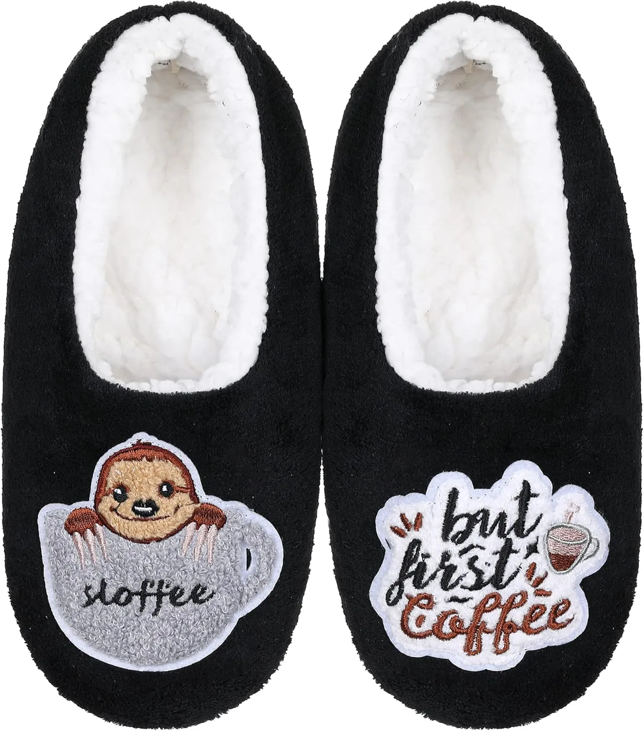 ZYZX Funny Slipper Socks for Women with Grippers Non Slip Winter Warm Soft Cozy House Cute Slippers Fleece Lining Indoor Fuzzy Socks Gifts Slippers